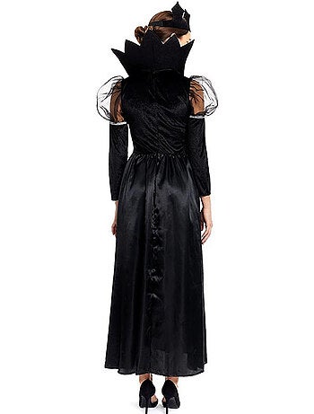 Fantasia de Rainha Caveira Sombria com Coroa