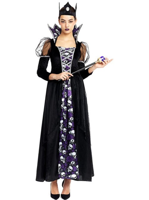 Fantasia de Rainha Caveira Sombria com Coroa - Kiabi
