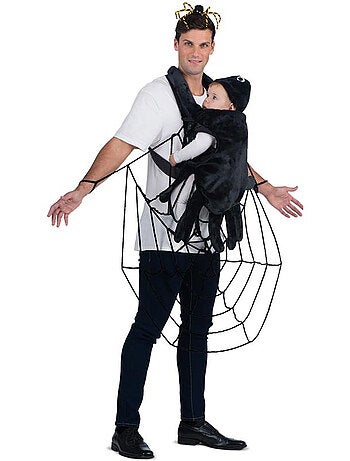 Fantasia de teia de aranha com capa para mochila de bebê