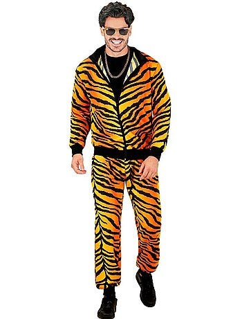 Fantasia de tigre com agasalho esportivo para festa.