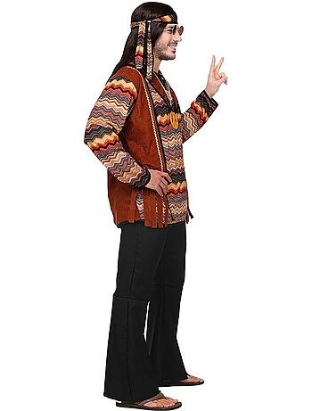 Fantasia hippie com listras coloridas
