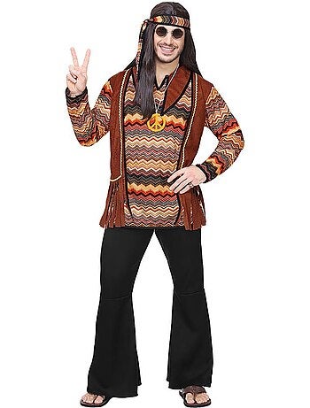 Fantasia hippie com listras coloridas