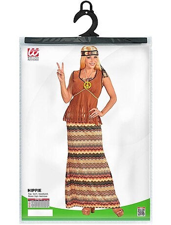 Fantasia hippie com listras coloridas