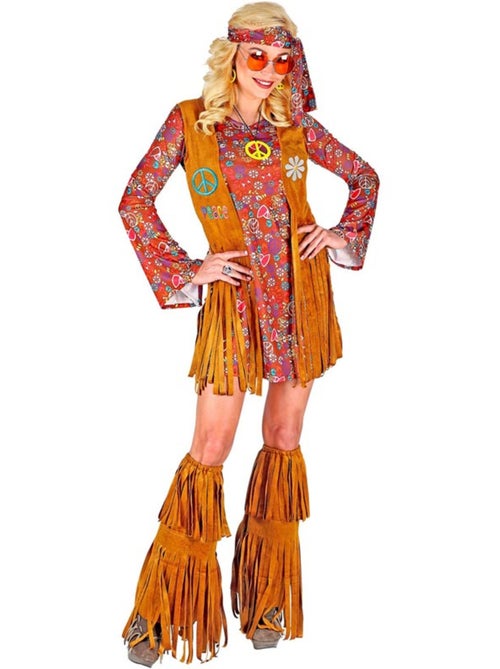 Fantasia hippie com polainas e franjas. - Kiabi