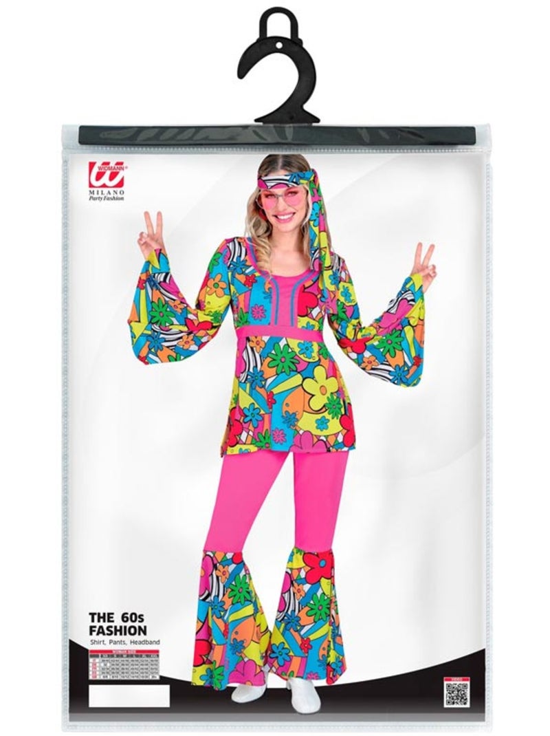 Fantasia hippie dos anos 60 com flores de desenho animado Multicolorido - Kiabi