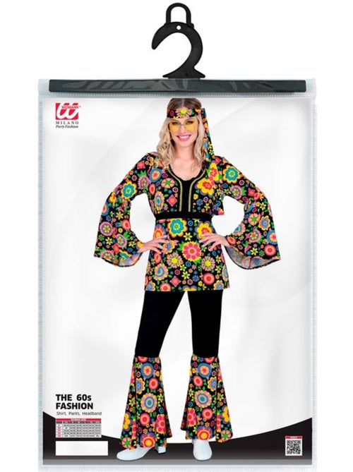 Fantasia hippie dos anos 60 com flores e mandalas - Kiabi