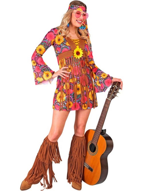 Fantasia hippie floral com franjas. - Kiabi