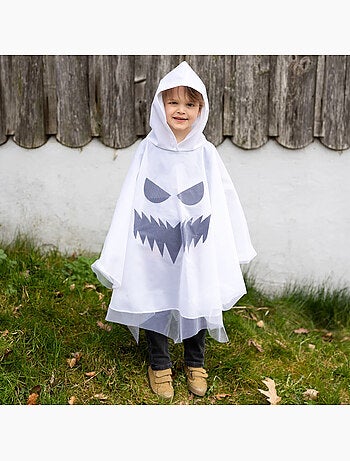Fantasia infantil poncho com capuz fantasma para halloween | great pretenders