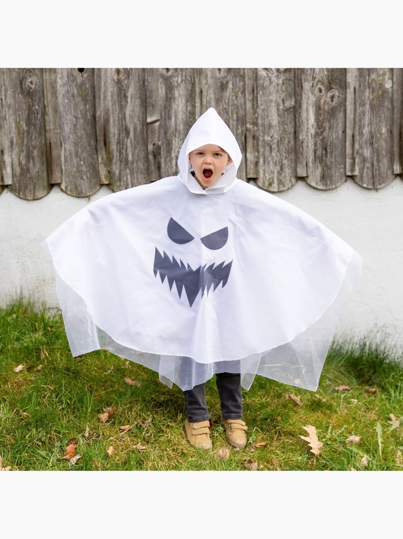 Fantasia infantil poncho com capuz fantasma para halloween | great pretenders Branco - Kiabi