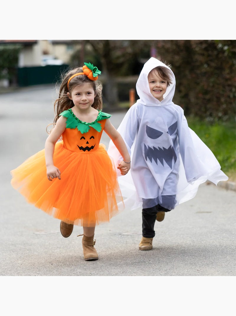 Fantasia infantil poncho com capuz fantasma para halloween | great pretenders Branco - Kiabi