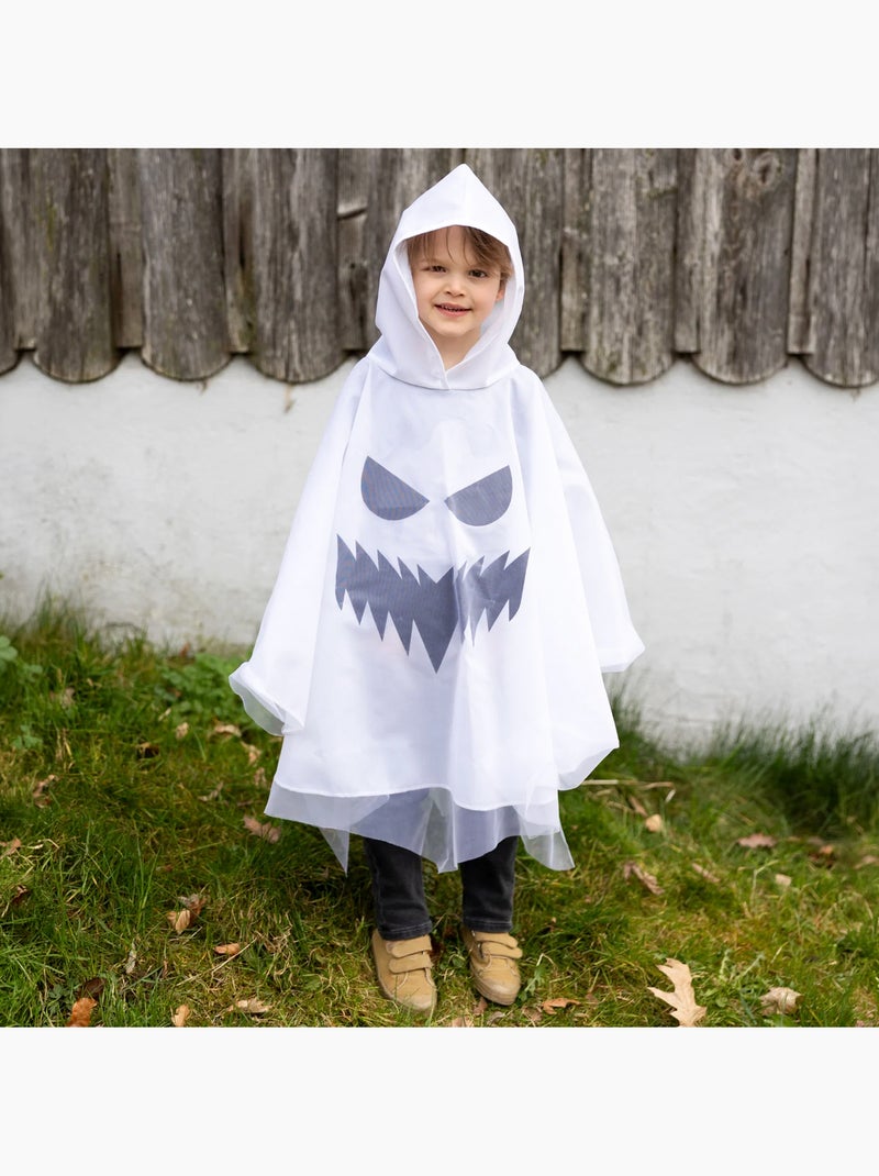 Fantasia infantil poncho com capuz fantasma para halloween | great pretenders Branco - Kiabi