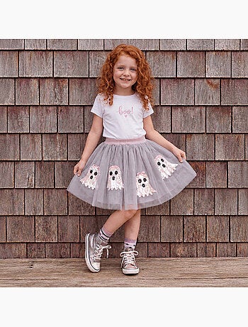 Fantasia infantil saia tutu fantasma halloween | great pretenders
