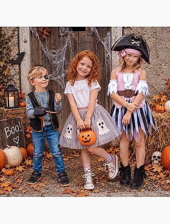 Fantasia infantil saia tutu fantasma halloween | great pretenders