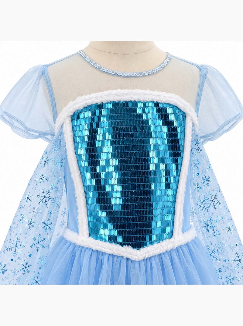 Fantasia infantil vestido da princesa elsa | labay Azul - Kiabi