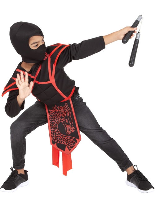 Fantasia ou Kit Ninja: Top, Cinto, Capuz e Nunchucks - Kiabi