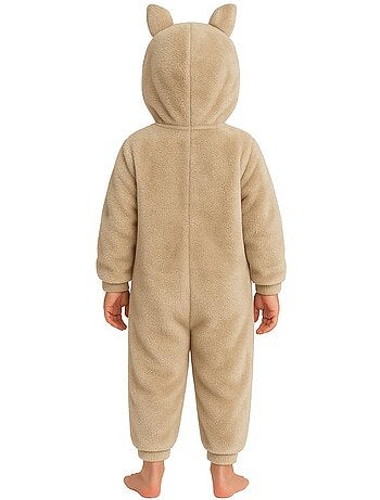 Fantasia ou pijama de monstro Lulu na cor bege