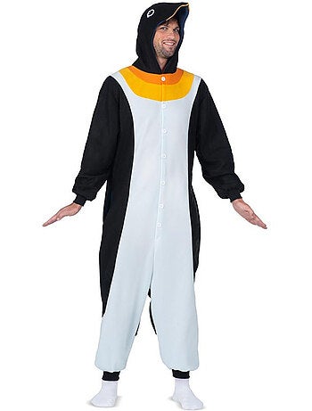 Fantasia ou pijama de pinguim com capuz.