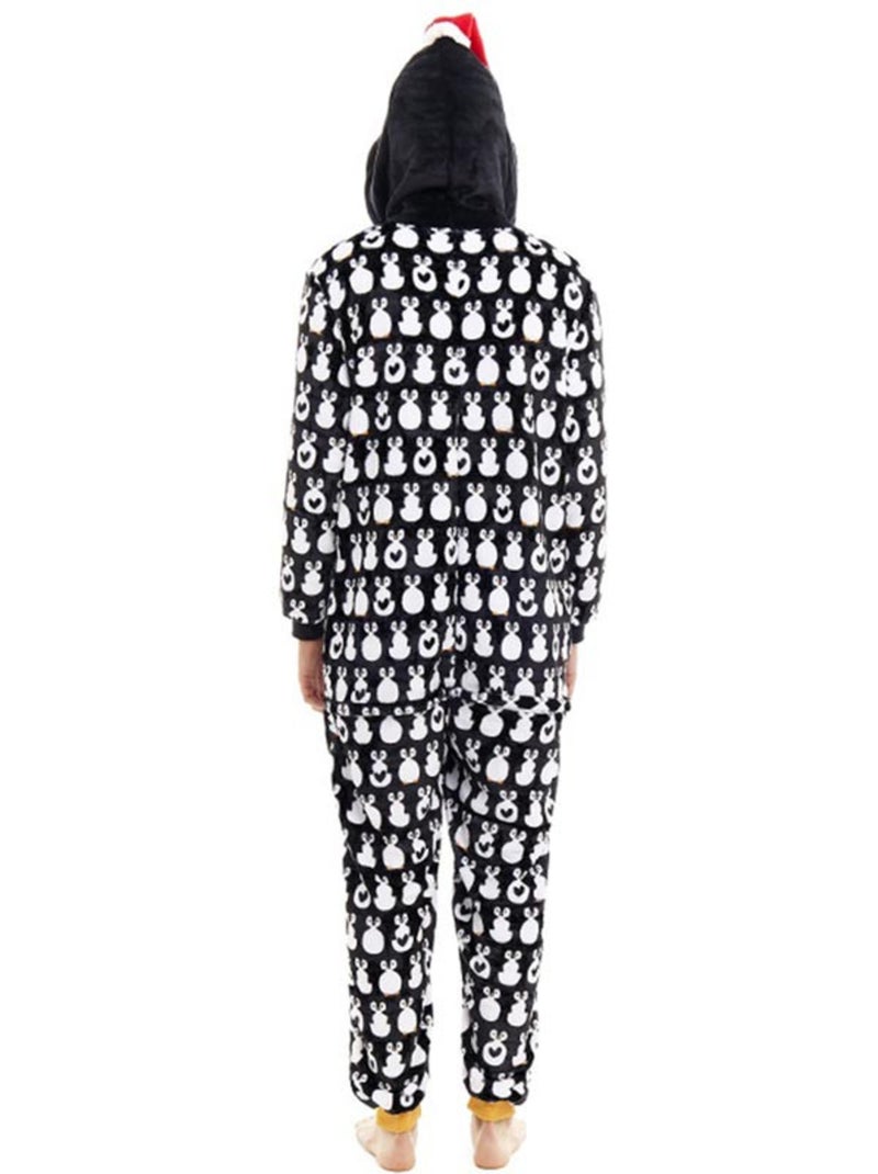 Fantasia ou pijama de pinguim natalino com capuz. Multicolorido - Kiabi