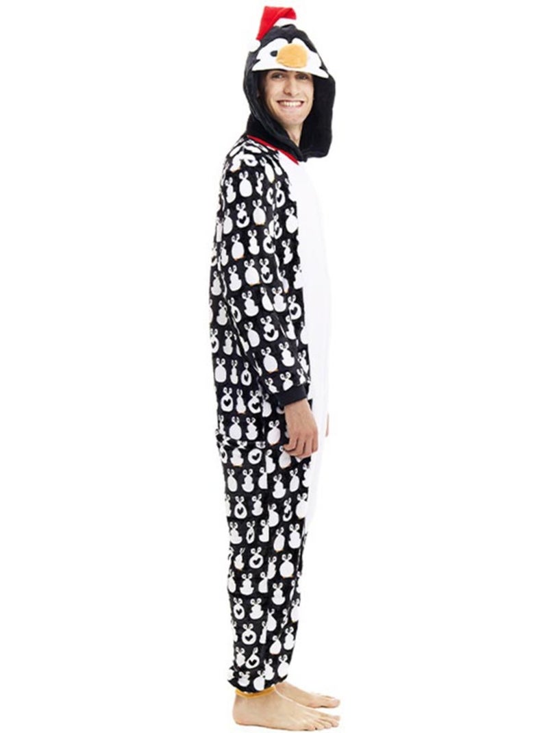 Fantasia ou pijama de pinguim natalino com capuz. Multicolorido - Kiabi