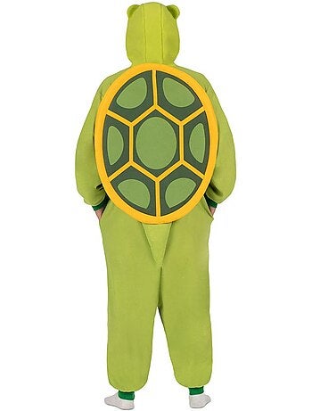 Fantasia ou pijama de tartaruga com capuz e cauda.