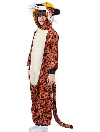Fantasia ou pijama de tigre negro com capuz.