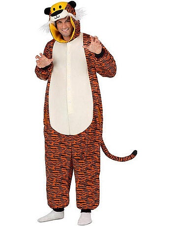 Fantasia ou pijama de tigre negro com capuz.