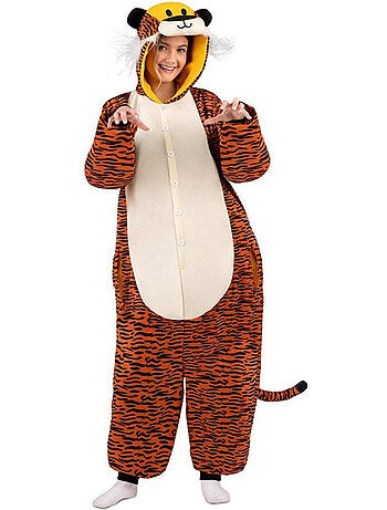Fantasia ou pijama de tigre negro com capuz.