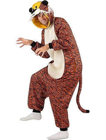 Fantasia ou pijama de tigre negro com capuz.