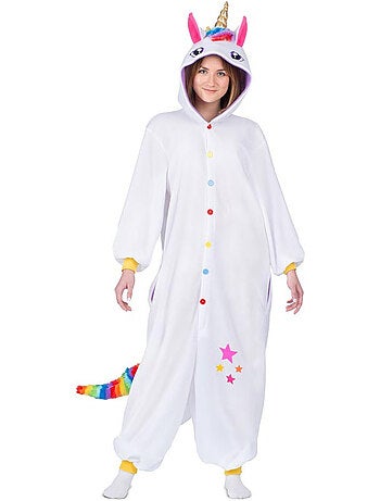 Fantasia ou pijama de unicórnio com capuz.