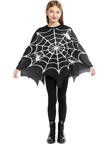 Fantasia ou poncho de teia de aranha assustadora