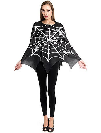 Fantasia ou poncho de teia de aranha assustadora