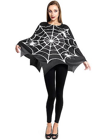 Fantasia ou poncho de teia de aranha assustadora