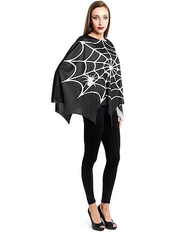 Fantasia ou poncho de teia de aranha assustadora