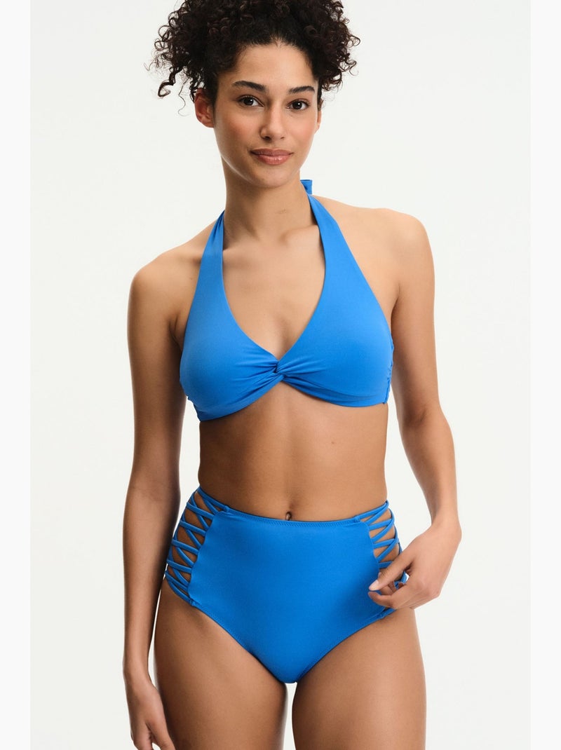 Fashion parte de baixo de biquíni de cintura alta penti Azul-cobalto - Kiabi