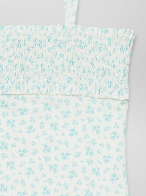 Fato de banho 1 peça à estampado + elástico para o cabelo - 2 peças - Kiabi