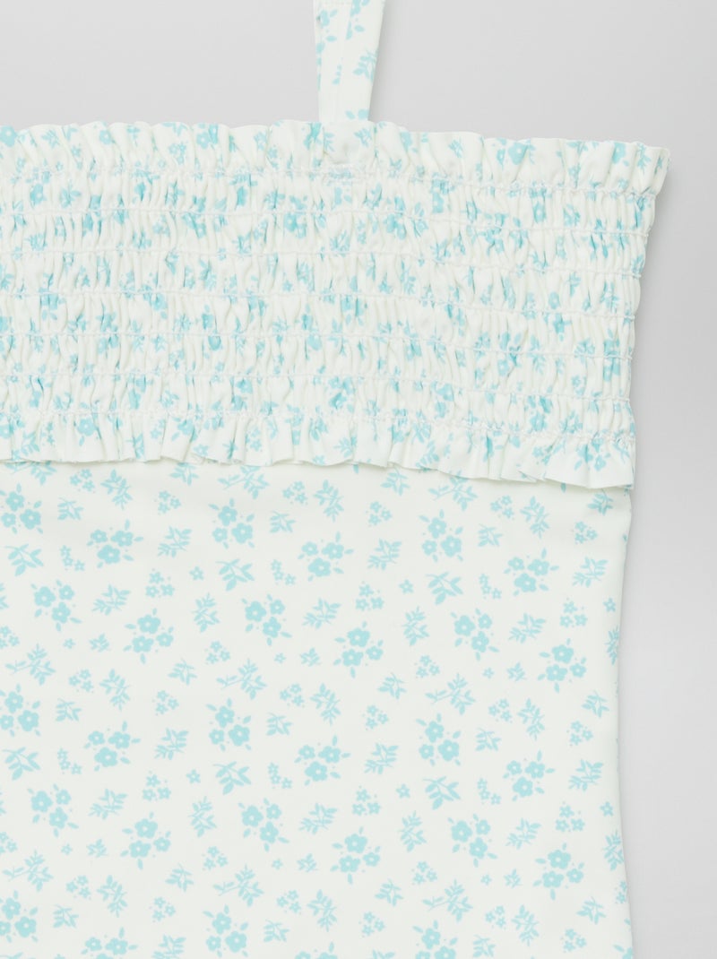 Fato de banho 1 peça à estampado + elástico para o cabelo - 2 peças BRANCO - Kiabi