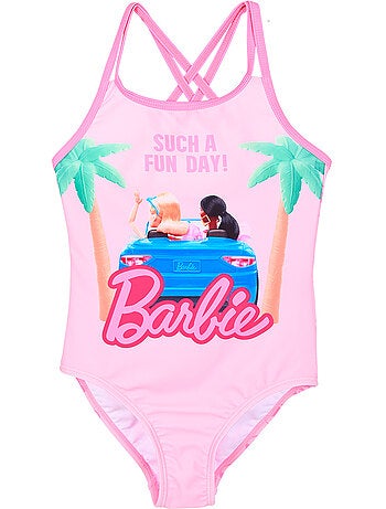 Fato de banho 1 peça barbie rosa menina | licença oficial
