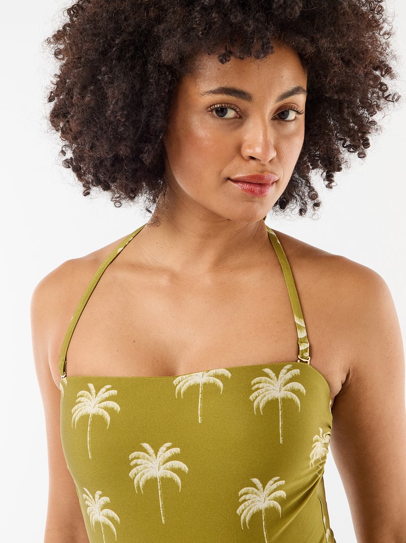 Fato de banho 1 peça cai-cai com estampado Verde - Kiabi