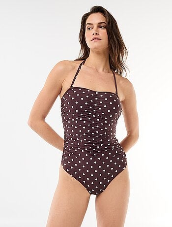 Fato de banho 1 peça cai-cai efeito plissado