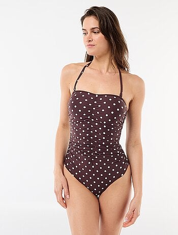 Fato de banho 1 peça cai-cai efeito plissado