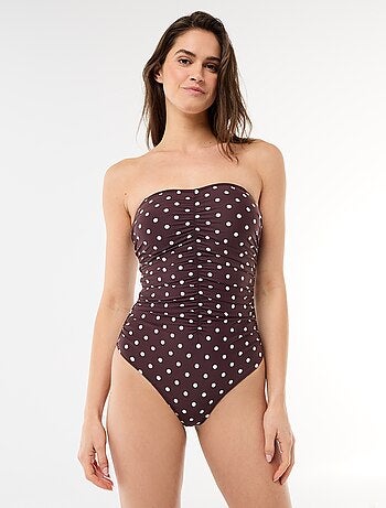 Fato de banho 1 peça cai-cai efeito plissado