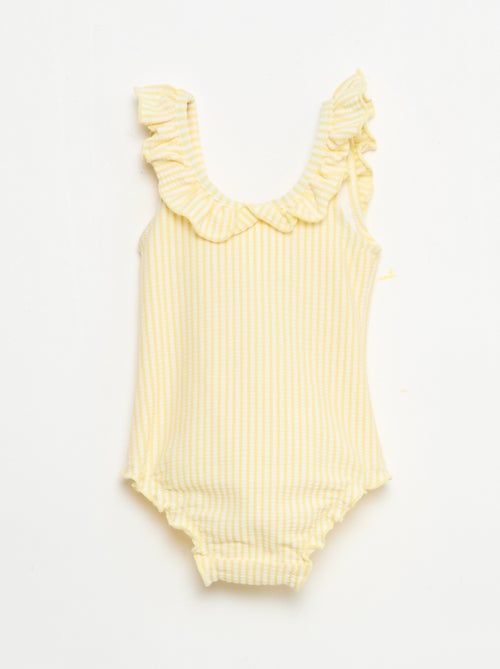 Fato de banho 1 peça com folhos - Kiabi