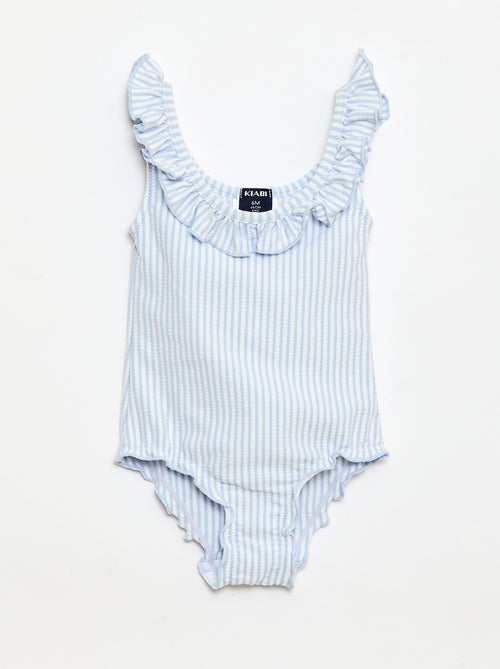 Fato de banho 1 peça com folhos - Kiabi