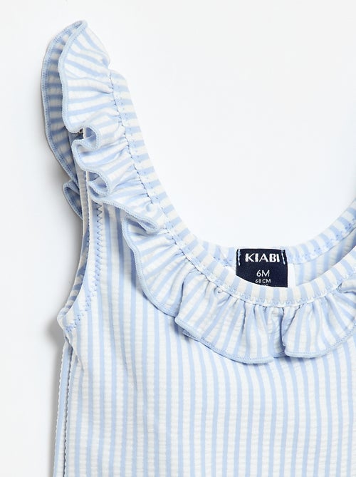 Fato de banho 1 peça com folhos - Kiabi