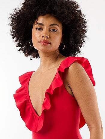 Fato de banho 1 peça decote plunge