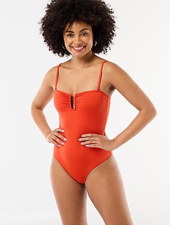 Fato de banho 1 peça decote quadrado