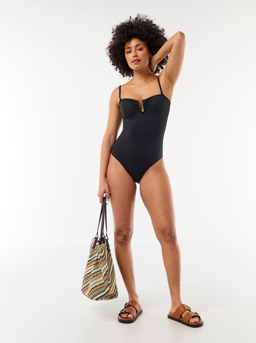 Fato de banho 1 peça decote quadrado - Kiabi