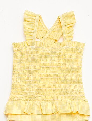 Fato de banho 1 peça franzido e com folhos