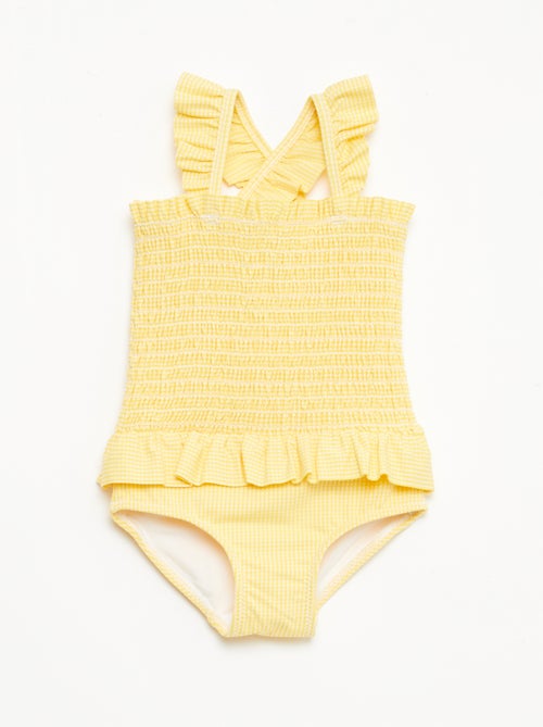 Fato de banho 1 peça franzido e com folhos - Kiabi