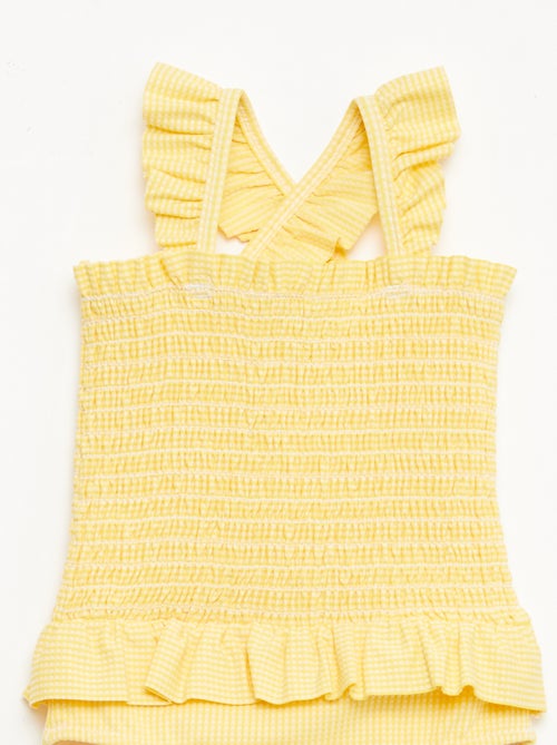 Fato de banho 1 peça franzido e com folhos - Kiabi